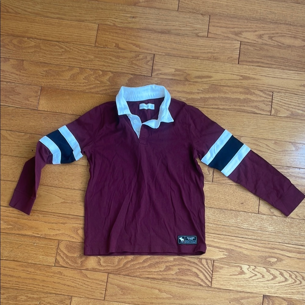 Abercrombie Kids Maroon Long Sleeve Rugby Shirt